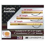 APPEARS NEW - Thumper Authority 18 Hickory Tire Thumper - Made in USA, Durable Truck Tire Pressure Checker, Fish Bat Knocker, Roadside Tool with Yellow Non-Slip Grip Handle.