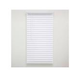 APPEARS NEW - 2in. Faux Wood Blinds, 60.5W x 48"L in White - Cordless Window Blinds, Certified Safe for Children & Pets, Light Filtering, Wand Tilt and Smooth Easy Operation, Window Shades for Home (1