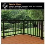 Peak 4 ft. Matte Black Aluminum Deck Railing Hand and Base Rail for 36 in. high system