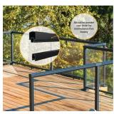 Peak 4 ft. Matte Black Aluminum Deck Railing Hand and Base Rail for 36 in. high system