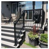 Peak 4 ft. Matte Black Aluminum Deck Railing Hand and Base Rail for 36 in. high system