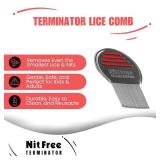 APPEARS NEW - Nit Free Terminator Lice Comb - Professional Stainless Steel Comb for Effective Head Lice Treatment