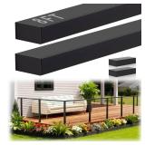 Gyykzz 8FT Stainless Steel 304 Handrail Black 2Pack, Rectangular Handrail Flat Top Rail for Indoor Outdoor Deck Stair Cable Railing System DIY Balustrade (Only Handrail x 2 included)