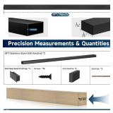 Gyykzz 8FT Stainless Steel 304 Handrail Black 2Pack, Rectangular Handrail Flat Top Rail for Indoor Outdoor Deck Stair Cable Railing System DIY Balustrade (Only Handrail x 2 included)