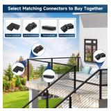 Gyykzz 8FT Stainless Steel 304 Handrail Black 2Pack, Rectangular Handrail Flat Top Rail for Indoor Outdoor Deck Stair Cable Railing System DIY Balustrade (Only Handrail x 2 included)