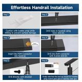 Gyykzz 8FT Stainless Steel 304 Handrail Black 2Pack, Rectangular Handrail Flat Top Rail for Indoor Outdoor Deck Stair Cable Railing System DIY Balustrade (Only Handrail x 2 included)