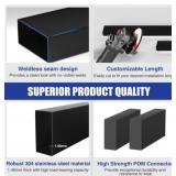 Gyykzz 8FT Stainless Steel 304 Handrail Black 2Pack, Rectangular Handrail Flat Top Rail for Indoor Outdoor Deck Stair Cable Railing System DIY Balustrade (Only Handrail x 2 included)