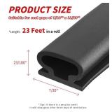 12-Feet Weather Stripping Door Seal Strip, Self-Adhesive Backing D-Shape Door Weatherstripping for Door Frame Insulation Large Gap, Easy Cut to Size(Black)