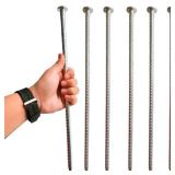 FOMMEN Rebar Stakes 16 Inch Metal Spikes for Asphalt 1/2 Inch Diameter-1 Pack Ground Stakes Heavy Duty for Speed Bump, Wheel Stop-Rebar Support Estacas de Metal-Ground Anchors -Tent Stakes
