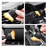 APPEARS NEW - Car Interior Cleaning Brush with Ultra Soft Bristles, Car Duster Interior, Auto Detailing Brushes Dusting Car Accessories for Dashboard, AC Vents, Leather, Scratch-Free (2Pcs_Yellow)