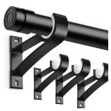 APPEARS NEW - KOLAKO 4 Pack Curtain Rod Bracket, Heavy Duty Curtain Rod Holders Single Decorative Rod Hooks Hanger for 1 Inch Drapes Rod, Black