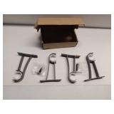 APPEARS NEW - KOLAKO 4 Pack Curtain Rod Bracket, Heavy Duty Curtain Rod Holders Single Decorative Rod Hooks Hanger for 1 Inch Drapes Rod, Black