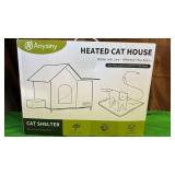 Heated Cat House,Removable Weatherproof Cat Houses for Outdoor Cats with Heating Pad (Camo, Medium) - Retail: $75