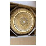 23.6 in Bamboo Woven Rattan-Style Ceiling Light, Boho Ceiling Light Fixture with Remote, LED Dimmable Ceiling Light, Boho Light Fixture for Bedroom Living Room Dining Room Light - Retail: $100