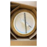 23.6 in Bamboo Woven Rattan-Style Ceiling Light, Boho Ceiling Light Fixture with Remote, LED Dimmable Ceiling Light, Boho Light Fixture for Bedroom Living Room Dining Room Light - Retail: $100