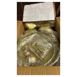 Gold Cake Stand Metal Dessert Table Display Set Tiered Cupcake Holder Fruit Candy Donut Plate Serving Tower Tray Platter (Gold)