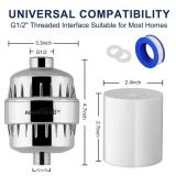 New Aquatrend 25-Stage Shower Head Filter for Hard Water, High Pressure Shower Filter for Removing Chlorine and Fluoride, Vitamin C Improves the Condition of Skin Hair Nails, Chrome