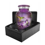 New Natures Peace Hummingbird Adult Urn for Human Ashes - A Lovely Sharing Tokens to Remember Your Loved One - Mini Urns for Human Ashes - Cremation Urns - Memorial for Funeral, Purple