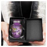 New Natures Peace Hummingbird Adult Urn for Human Ashes - A Lovely Sharing Tokens to Remember Your Loved One - Mini Urns for Human Ashes - Cremation Urns - Memorial for Funeral, Purple