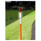 Bundle of 8 6’ Orange Reflective Markers - Great for Driveways or boundary markers of any kind