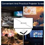 TMY Mini Projector, Upgraded Bluetooth Projector with Screen, 1080P Full HD Portable Projector, Movie Projector Compatible with TV Stick Smartphone/HDMI/USB, indoor & outdoor use