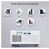 TMY Mini Projector, Upgraded Bluetooth Projector with Screen, 1080P Full HD Portable Projector, Movie Projector Compatible with TV Stick Smartphone/HDMI/USB, indoor & outdoor use