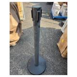 Queue Solutions QueueMaster 550 2" Nylon Crowd Control Belt Barrier , Black&Yellow Barrier Fabric , Comes as Pictured