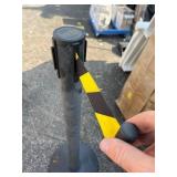Queue Solutions QueueMaster 550 2" Nylon Crowd Control Belt Barrier , Black&Yellow Barrier Fabric , Comes as Pictured