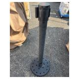 Queue Solutions QueueMaster 550 2" Nylon Crowd Control Belt Barrier , Black&Yellow Barrier Fabric , Comes as Pictured