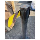 Queue Solutions QueueMaster 550 2" Nylon Crowd Control Belt Barrier , Black&Yellow Barrier Fabric , Comes as Pictured