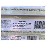 A Box of Beautiful Castle Honed Natural Travertine Stone Tile, 18 in. x 18 in. Floor and Wall - 4 Tiles Per Box