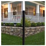 Ironcraft Euro 8-ft H x 2-in W Black Powder-Coat Steel Containment Universal Regular Sq metal Fence post