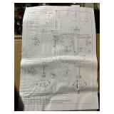 6-Light Chandelier in Matte Black - W/ Ripple Glass Shades - Super Unique *Retails $499*