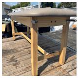 Classic Treatment Table w/ Adjustable Back. 27"W [Natural Finish] - Contains Shipping blemish see images - Professional Quality *Retails $565*