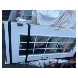 Windowed 36-in x 80-in x 4-9/16-in Steel Full lite Composite Right-hand inswing Primed Prehung Front Door with Brickmould Insulating core with Grilles *Contains Shipping Blemishes see images comes as 