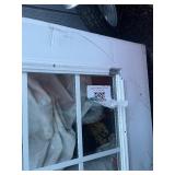 Windowed 36-in x 80-in x 4-9/16-in Steel Full lite Composite Right-hand inswing Primed Prehung Front Door with Brickmould Insulating core with Grilles *Contains Shipping Blemishes see images comes as 