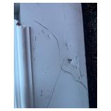 Windowed 36-in x 80-in x 4-9/16-in Steel Full lite Composite Right-hand inswing Primed Prehung Front Door with Brickmould Insulating core with Grilles *Contains Shipping Blemishes see images comes as 