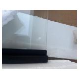 54 in. W x 71 in. H Pivot Swing Sliding Semi-Frameless Shower Door in Matte Black Finish with Tempered Glass *Retails $435*