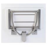 GBS White Phenolic Rectangular Fold Down Shower Seat