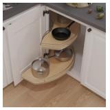 24 to 25-9/16 Inch Height VS CORNERSTONE Swing Scalea Blind Corner Organizer For 18 Inch Minimum Cabinet Opening Width, Platinum / Maple *Retails $558 Per Set*