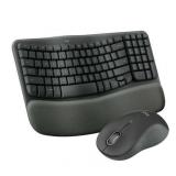 Logitech - Wave Keys MK670 Combo Ergonomic Wireless Keyboard and Mouse Bundle for Windows/Mac with Integrated Palm-rest - Graphite