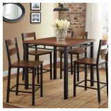Better Homes & Gardens Austen 5-Piece Counter Height Dining Set, Vintage Oak