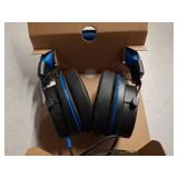 onn Wired Gaming Headset Compatible with PlayStation  Black and Blue