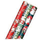 Hallmark Vintage Christmas Wrapping Paper Cut Lines on Reverse