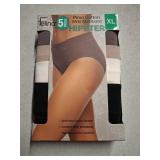 Felina Womens 5 Pack Pima Cotton Wide Waistband Hipster XL (Black/Black/Sparrow/Bark/Almost Mauve)