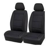 Auto Drive 2 Piece Low Back Memory Foam Car Seat Cover Polyester Black, Universal Fit, 2010SC11