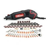 Hyper Tough 1.5 Amp Corded Rotary Tool  Variable Speed with 105 Rotary Accessories & Storage Case  New Condition  120 Volts