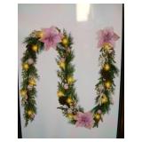 Decorbyhannah Pink Christmas Garland with Lights 9ft