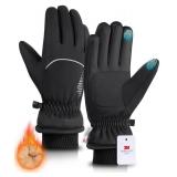 rivmount Waterproof Winter Gloves Women Men, Thermal Ski Gloves for Cold Weather with Warm, Touchscreen, 3M Thinsulate, Windproof for Outdoor, Running, Skiing, Cycling, Working, Snow Size Black M