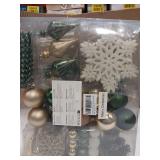 Decorbyhannah Green and Gold Christmas Ornament Collection 120pcs